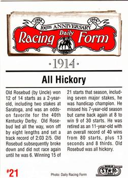 1993 Horse Star Daily Racing Form 100th Anniversary #21 Old Rosebud Back